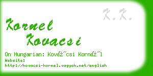 kornel kovacsi business card